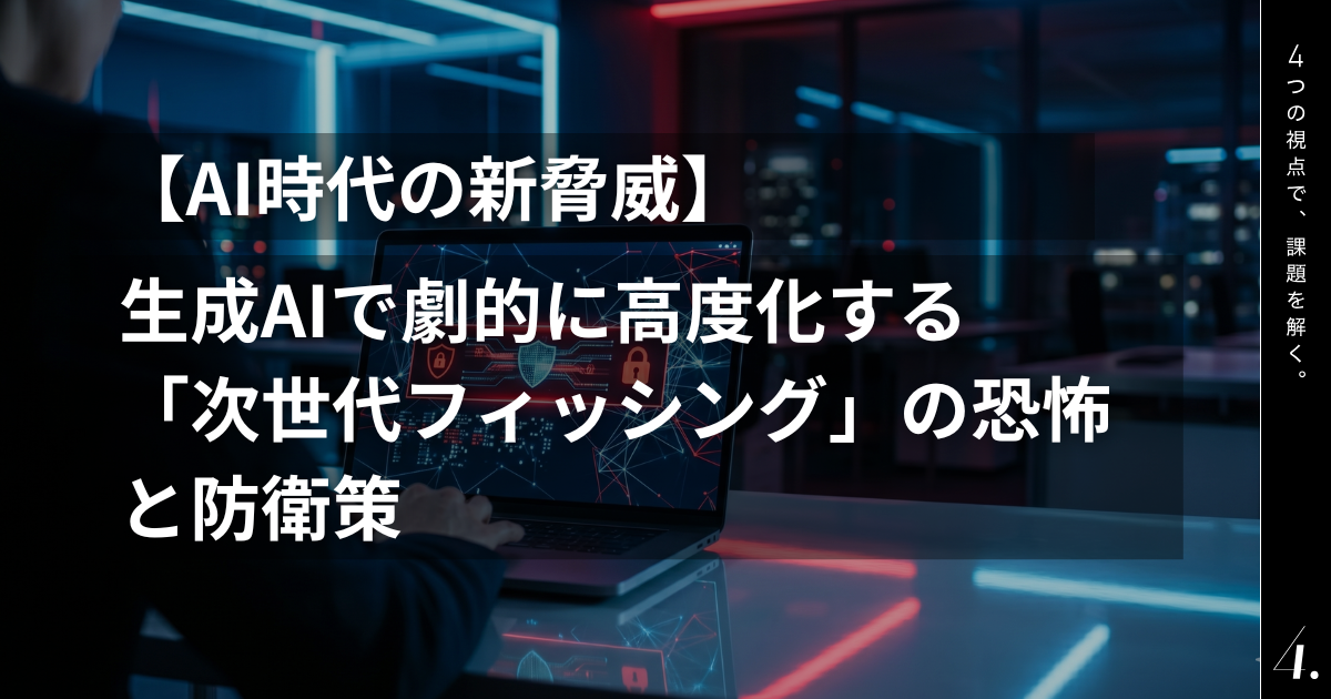 【AI時代の新脅威】完璧な日本語と偽社長。生成AIで劇的に高度化する「次世代フィッシング」の恐怖と防衛策